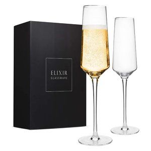 NIB - Set of 2 Crystal Champagne Flutes